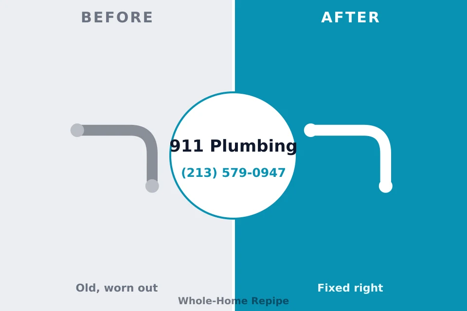 Before and after: plumbing repair New Market, TN